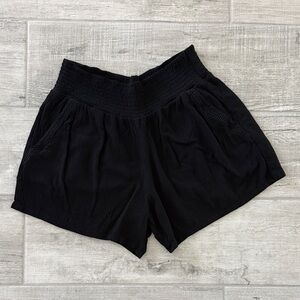 Black Women's Smocked Waist Shorts